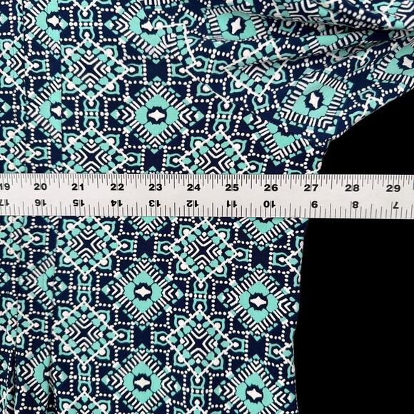 Womens Avenue Tunic Top Blue Teal Geo Print Sz 26 28 Boho Stretch - Picture 4 of 8